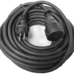 Predlžovací kábel 10 m čierny vrátane zástrčky a zásuvky Schuko